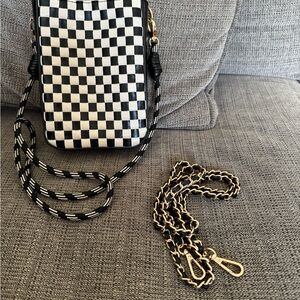 Black and White Checkered Women's Bag